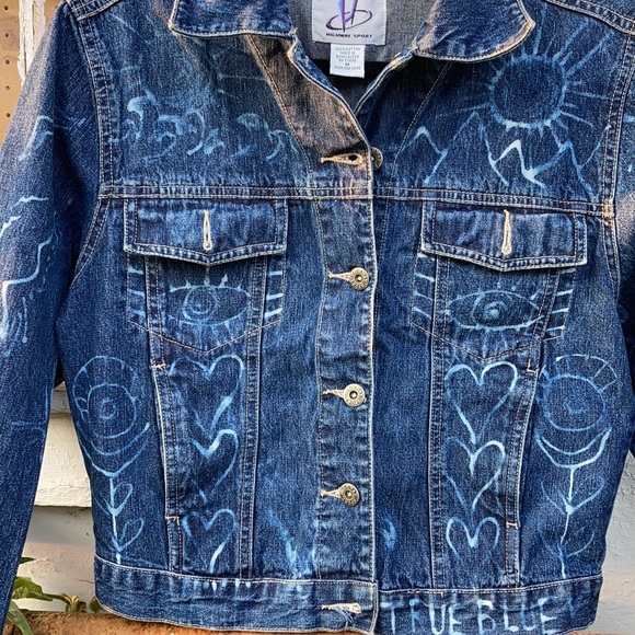 Groovy True Blue vintage Denim jacket upcycled - Picture 2 of 14